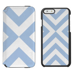 Light Blue and White Chevrons iPhone 6/6s Wallet Case