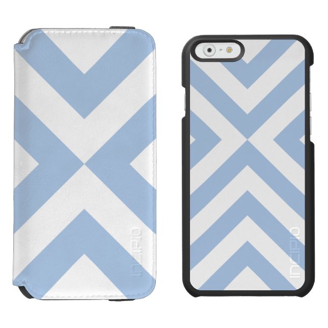Light Blue and White Chevrons Incipio iPhone Wallet Case (Side by Side)