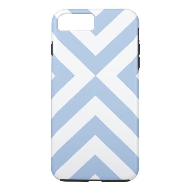 Light Blue and White Chevrons iPhone 8/7 Plus Case (Back)