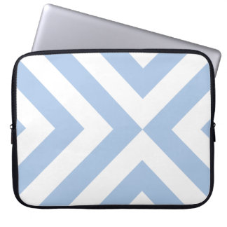 Light Blue and White Chevrons Laptop Sleeve