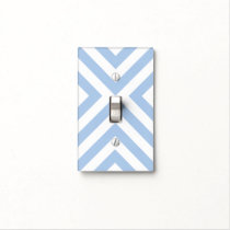 Light Blue and White Chevrons Light Switch Cover
