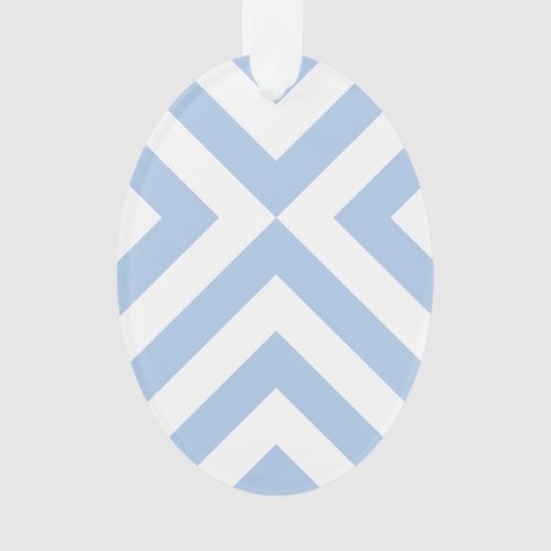 Light Blue and White Chevrons Ornament