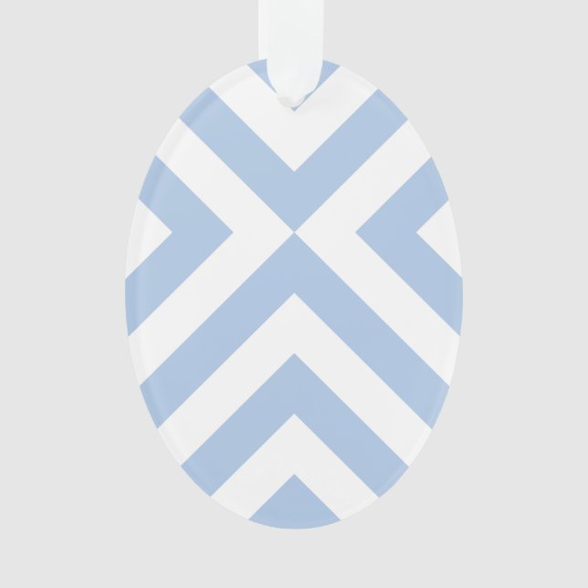Light Blue and White Chevrons Ornament (Front)