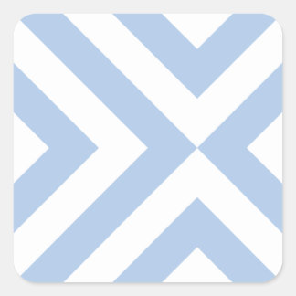Light Blue and White Chevrons Square Sticker