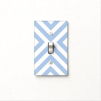 Light Blue and White Chevrons Switch Cover