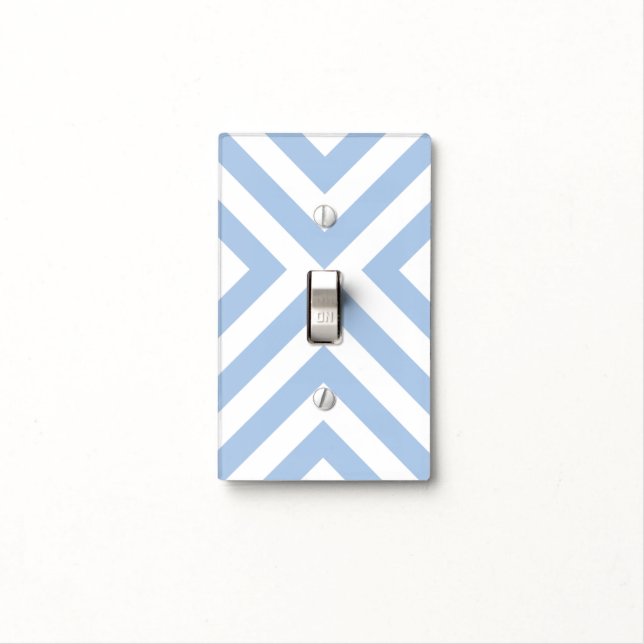 Light Blue and White Chevrons Switch Cover (In Situ)