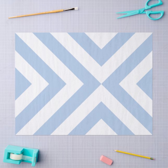 Light Blue and White Chevrons Tissue Paper (Craft)