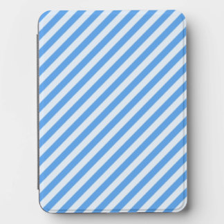 Light Blue and White Diagonal Candy Stripe Kindle Cover