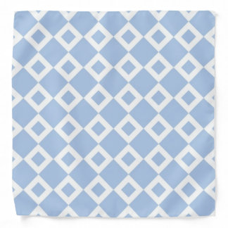 Light Blue and White Diamond Pattern Bandana