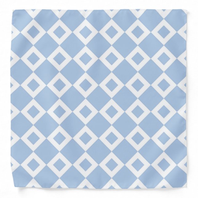 Light Blue and White Diamond Pattern Bandana (Front)