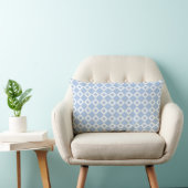 Light Blue and White Diamond Pattern Lumbar Pillow (Chair)