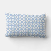Light Blue and White Diamond Pattern Lumbar Pillow (Back)