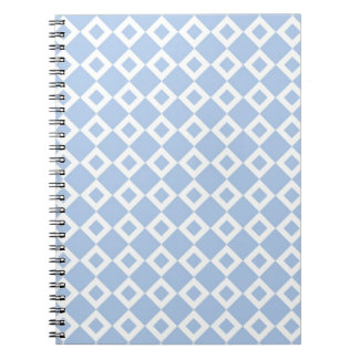 Light Blue and White Diamond Pattern Notebook
