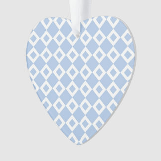 Light Blue and White Diamond Pattern Ornament