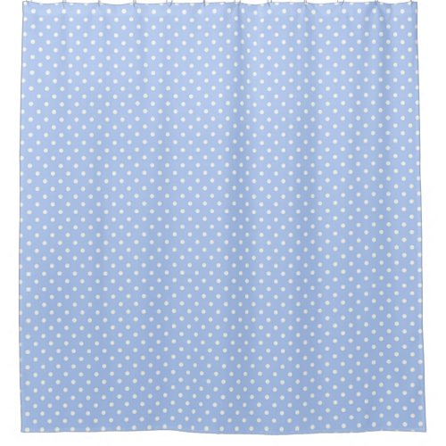 Light Blue and White Dot Shower Curtain