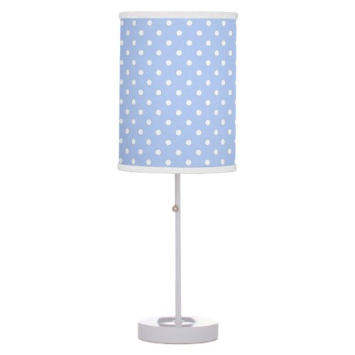 Light Blue and White Dot Table Lamp