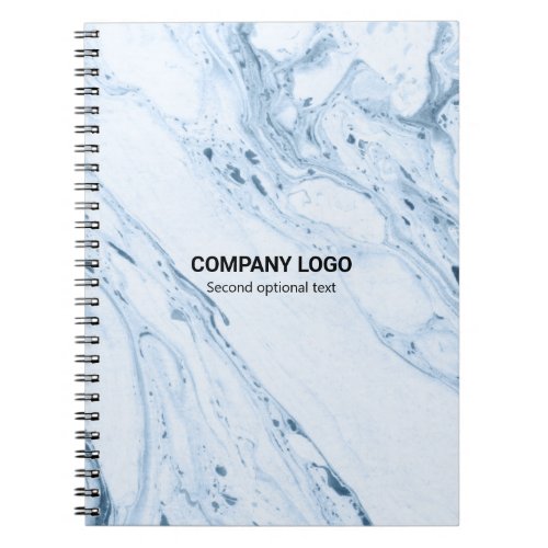 Light_blue and white faux marble background notebook