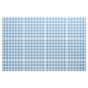 Blue Gingham Checks Pattern Geometric Fabric | Zazzle