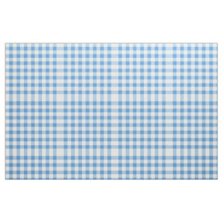Light Blue and White Gingham Block Pattern Fabric