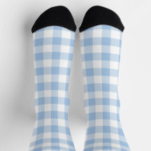 Light Blue and White Gingham Check Plaid