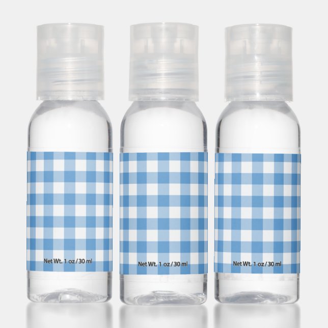 Light Blue and White Gingham Hand Sanitizer (Set)