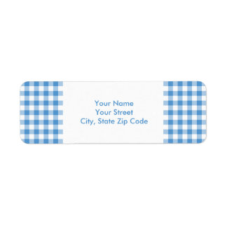 Light Blue and White Gingham Pattern address label