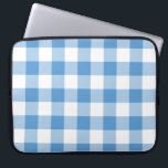 Light Blue and White Gingham Pattern Laptop Sleeve<br><div class="desc">Light blue, white, and pale blue squares form a bold, checked plaid. The baby blue and white gingham pattern reminds me of fun summer picnics and baby boys. The white is transparent, so you can change it if you like. Just click the "Customize it" button, then select a “Printed Background...</div>