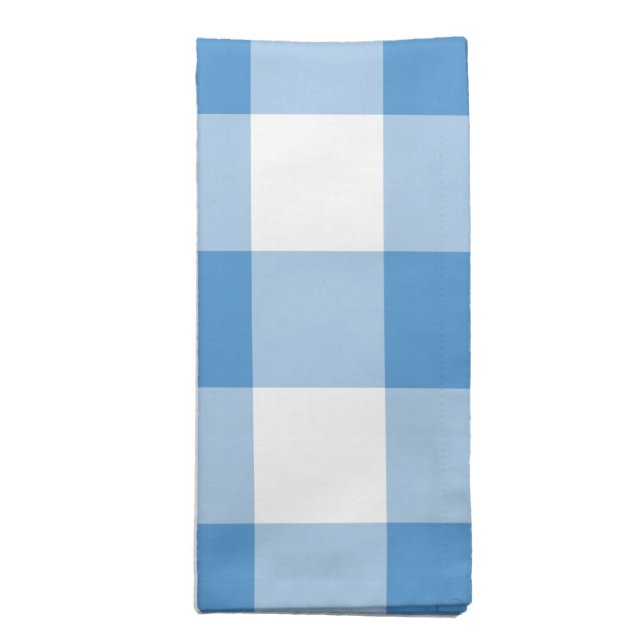 Light Blue and White Gingham Pattern Napkin (Folded)
