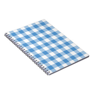 Light Blue and White Gingham Pattern Notebook
