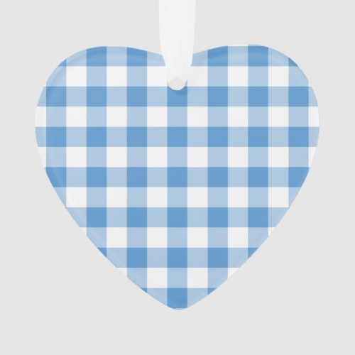 Light Blue and White Gingham Pattern Ornament