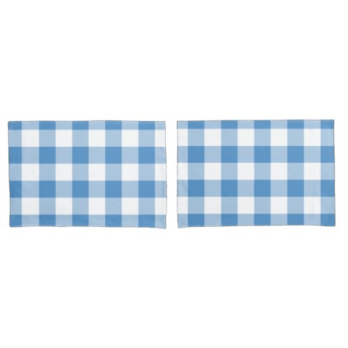 Light Blue and White Gingham Pattern Pillow Case