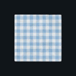 Light Blue and White Gingham Pattern Stone Magnet<br><div class="desc">Light blue, white, and pale blue squares form a bold, checked plaid. The baby blue and white gingham pattern reminds me of fun summer picnics and baby boys. The white is transparent, so you can change it if you like. Just click the "Customize it" button, then select a “Printed Background...</div>