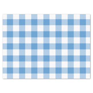 Light Blue and White Gingham Pattern Tissue Paper