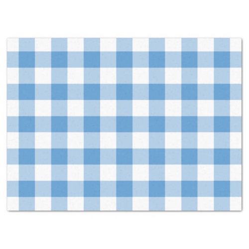 Light Blue and White Gingham Pattern Tissue Paper