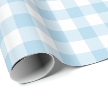 Light Blue And White Gingham Wrapping Paper by DesignedwithTLC at Zazzle