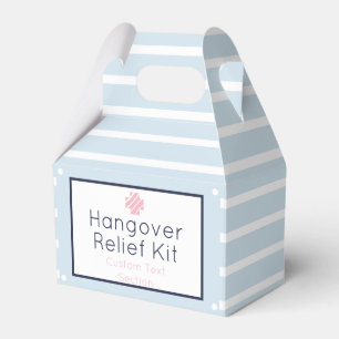 Light Blue and White Hangover Relief Kit Favor Box