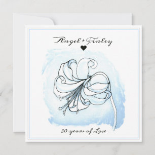 Light Blue and White Lily 30th Wedding Anniversary