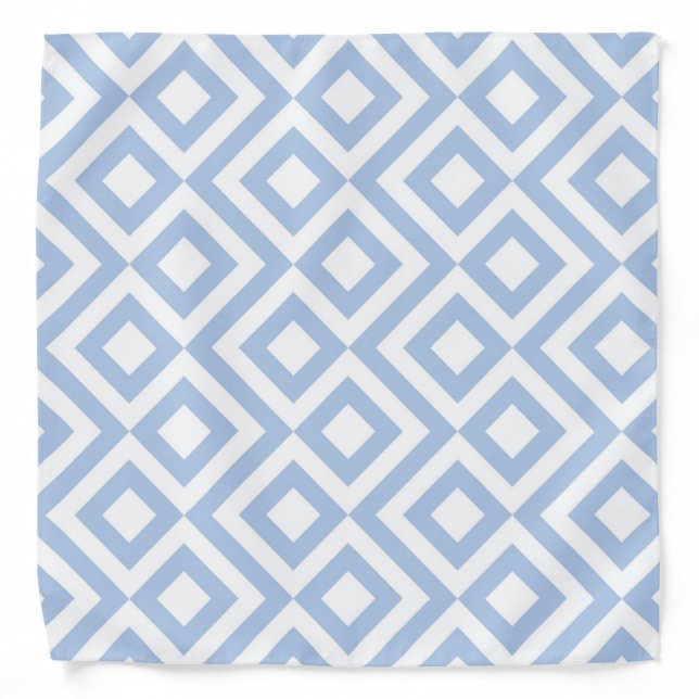 Light Blue and White Meander Bandana (Front)
