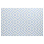 Light Blue and White Meander Geometric Pattern Fabric