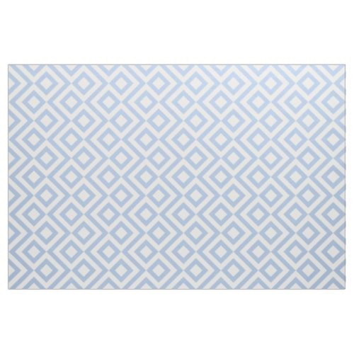 Light Blue and White Meander Geometric Pattern Fabric