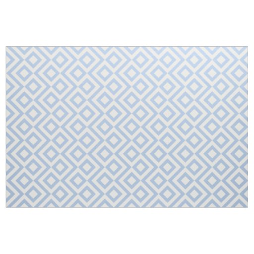 Light Blue and White Meander Geometric Pattern Fabric