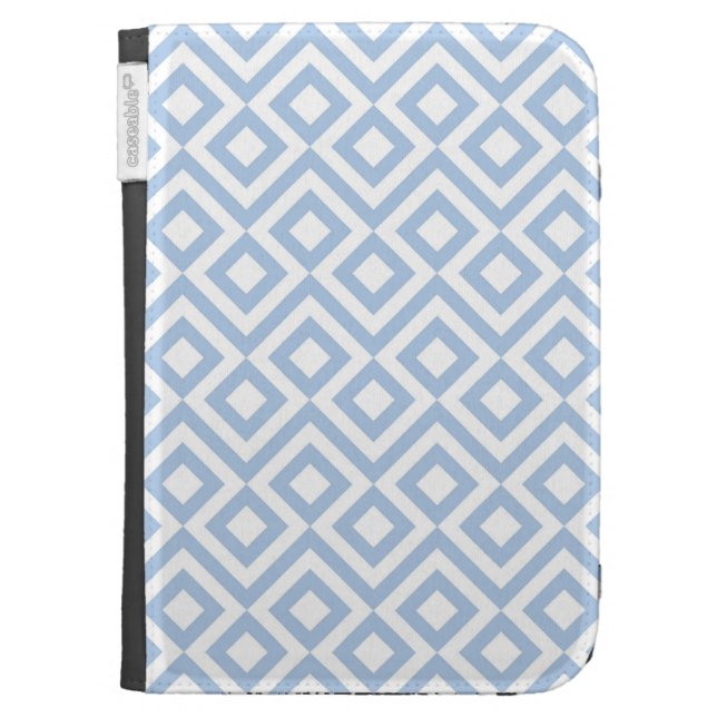 Light Blue and White Meander Kindle 3G Cases (Front)
