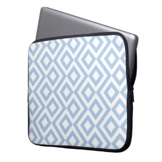 Light Blue and White Meander Laptop Sleeve