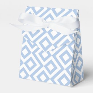 Light Blue and White Meander Tent Favor Box