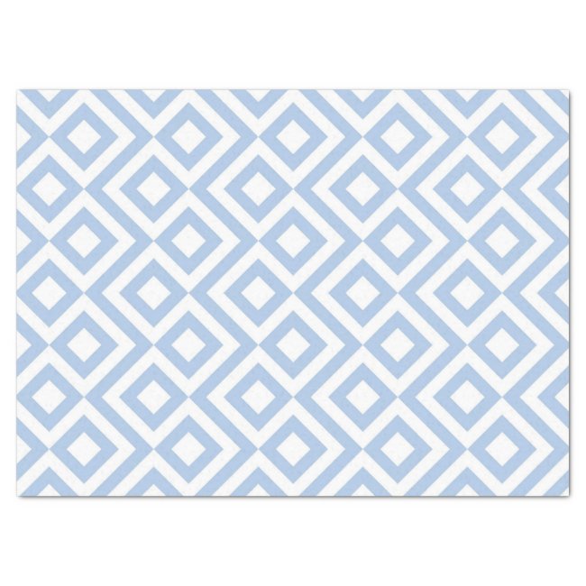 Light Blue and White Meander Tissue Paper