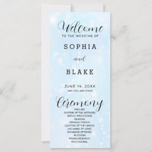Light Blue and White Modern Wedding Program