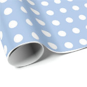 Light Blue and White Polka Dot Wrapping Paper (Roll Corner)
