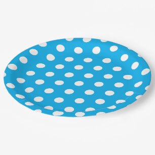 Light Blue and White Polka Dots Paper Plates