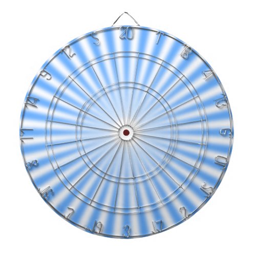 Light Blue and White Rays Dart Board