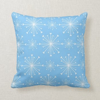 Light Blue And White Snowflakes Pillow by BellaMommyDesigns at Zazzle